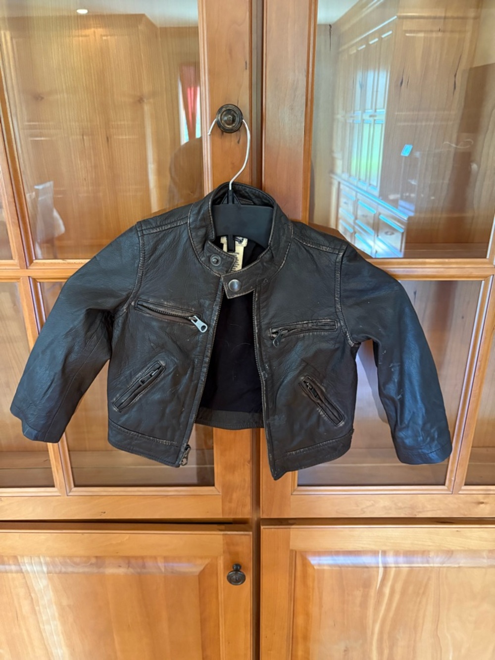 Lucky Brand Kids Brown Leather Moto Jacket